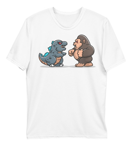 Playera King Kong Vs Godzilla Caricatura Chiquitos. Monstruo