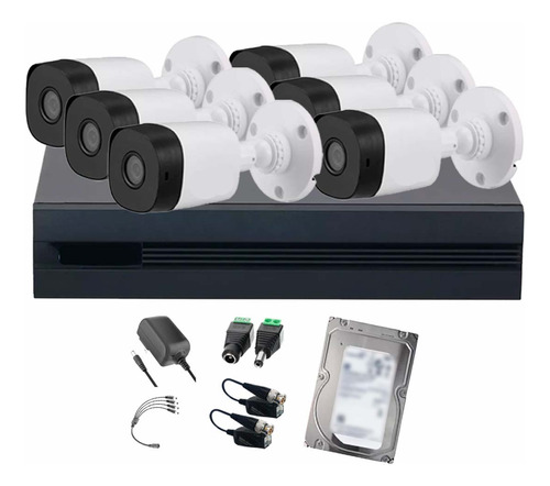 Dahua Kit De Videovigilancia 6 Cámaras Kitxvr1b04-i-6sc3 Cámaras De Seguridad Exterior Hdd 3 Tb Alta Resolución Con Sensor De Reconocimiento Circuito Cerrado Kitxvr1b04-i Cctv