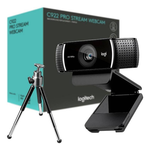 Camara Webcam Logitech C922 Stream Con Tripode Color Negro