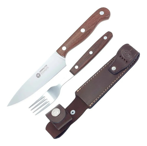 Set Asado Tenedor + Cuchillo Böker Arbolito Fc 8305 G Madera