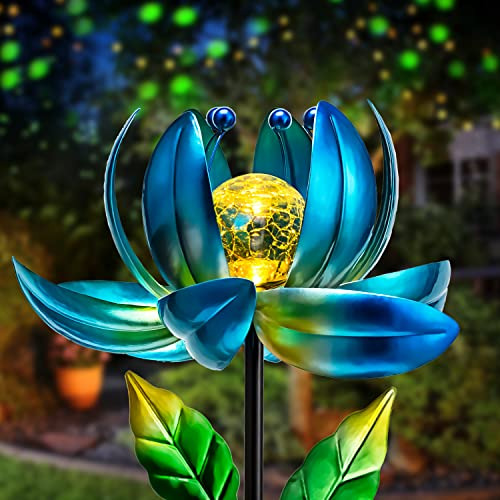 Luces Solares Para Jardín, Decoración De Flores De Metal, Co