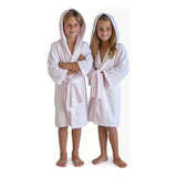 Roupão De Banho Infantil E Juvenil Com Capuz Branco