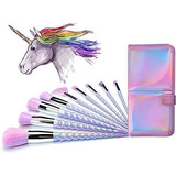 Set De Pinceles De Maquillaje Unicornio Kit De Pinceles