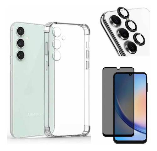 Carcasa Transparente Para Samsung A25 + Láminas