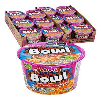 12 Sopas Maruchan Camarón, Habanero Y Chile Bowl 94g 12 Pack | MercadoLibre