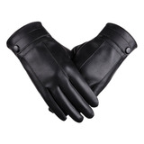 Guantes Hombres Cuero Invierno Cálido Moto Esquí Nieve