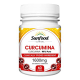 Curcuma Longa 95% Curcumina 800mg 60 Cápsulas Sunfood Sabor Sem Sabor