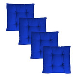 Kit 4 Assentos Almofada Futon 45x45 Novita - Azul Royal