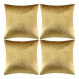 4 Cojin Decorativos Dorados Tercipelo Para Sala 45x45