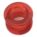 Piercing Alargador Acrílico Transparente Vermelho 12mm
