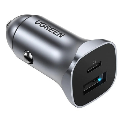 Cargador De Auto Ugreen Usb C Pd Y Qc 3.0 20w Carga Rápida Color Gris | Envío gratis