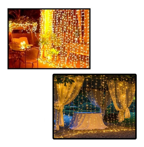 Cortina 600 Leds Pisca Ou Fixa 6m X 3m Natal