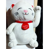 Peluche Gato Maneki Neko Lucky Cat Whith Blanco Toy Grande