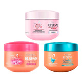 Kit C/3 Máscara Elseve Glycolic + Cachos + Longo Dos Sonhos