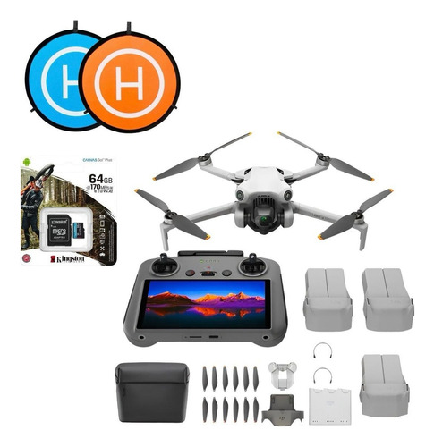 Mini Drone Dji Mini 4 Pro Fly More Combo Com Câmera 4k Cinza 3 Baterias (com Tela)