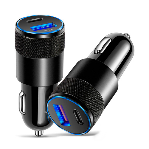 Carregador Veicular Turbo Usb-c Carro 70w P/ Apple iPhone 10 Cor Preto