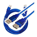  Cable Usb  2.0 A/a Macho-hembra Extension  3 Mts Azul