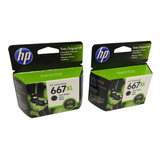 Pack Combo Cartucho Hp 667xl Bk 3ym81al Nuevos Y Facturados