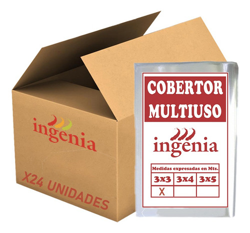 Cobertor Plástico Multiuso 24 Unidades 3x3 Mts Pvc Ingenia