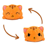 Peluches Kawaii De Gato Reversibles Color Naranja