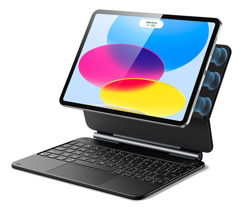 iPad 10a-gen. 10.9  (2022) A296 Plata + Teclado + Funda