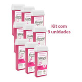 Kit 9 Unidades Cera Refil Roll-on Rosa Starpil 100g