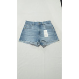 Short Guess Azul Claro Deslavado Logo Retro