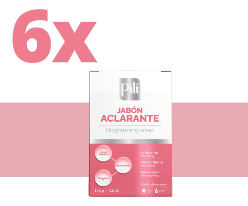 Jabon Aclarante Pili 6 Unidades