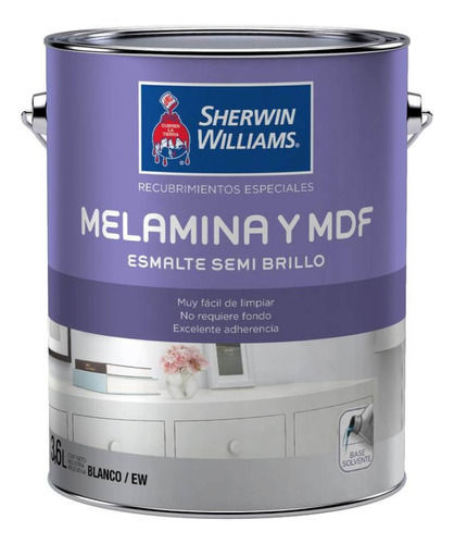 Esmalte Para Melamina Y Mdf Blanco 1 Lts Sherwin Williams