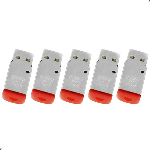 Kit 5 Adaptador Leitor Cartão Micro Sd Memória Pendrive Usb