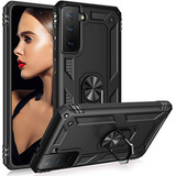 Case Anti Impacto Com Anel Para Samsung Galaxy S21 Plus Cor Preto