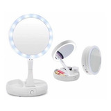 Espejo De Maquillaje Led Tocador Luz Doble Cara Aumento