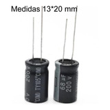 Capacitor Condensador 68uf 200v Pack  5 Unidades