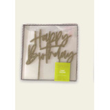 Cake Topper Happy Birthday Glitter Dorado