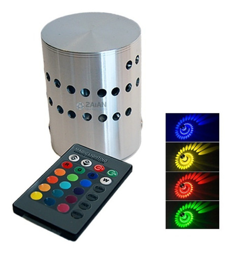 Rgb Lampara Led 16 Colores Decoracion Espiral 3w Control Ir