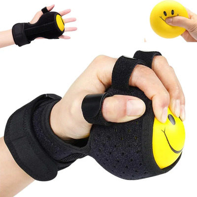 Férula Para Dedo Y Mano Con Pelota Antiestrés Y Masajeador Color Negro Talla Universal | Envío gratis
