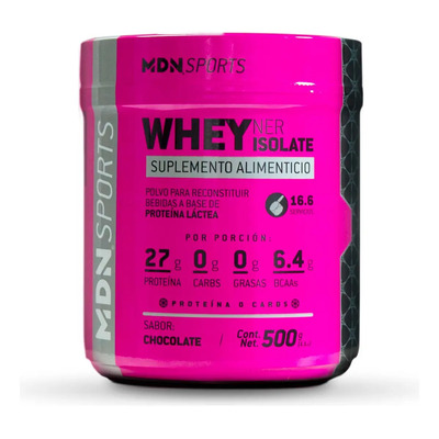 Proteína Aislada WheyNer Isolate Estevia MDN Sports 500g Sabor Chocolate | MercadoLibre