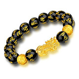 Pulsera De Riqueza De Obsidiana Negra Liyapei Feng Shui, Fen