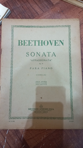 Beethoven Sonata Appassionata Para Piano Ricordi 