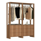 Guarda-roupa Closet 1,6m Com Cabideiros E Gavetas Montana