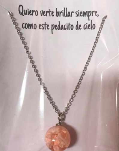 Collar Pedacito De Cielo Naranja- Brilla En La Oscuridad