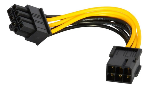 Cabo Adaptador Fonte Gpu Placa Vídeo Pci 6 Para 8 Pinos 20cm