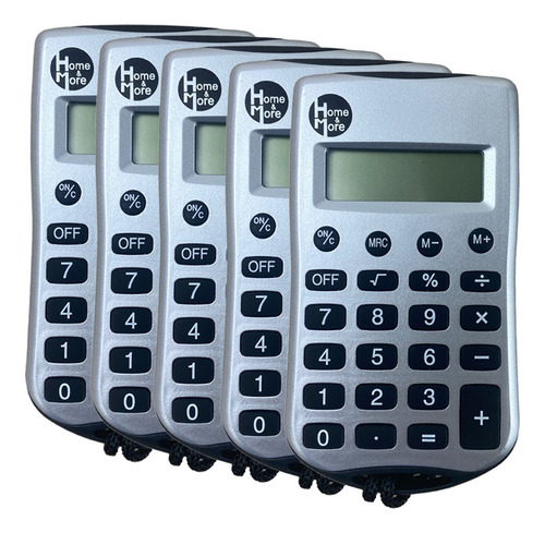 Kit 5 Mini Calculadora Bolso Cordão Pescoço Colorida Barato