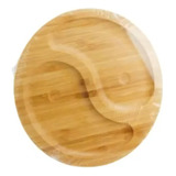 Petisqueira Tabua De Frios De Madeira Ying Yang 20 Cm Cor Bambu