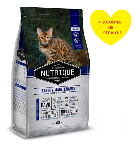 Nutrique Healthy Maintenance Gato Adulto 7.5k + Regalo