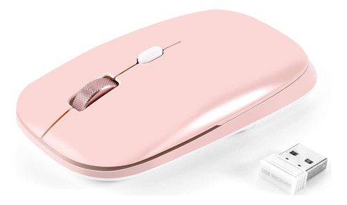 Ratón Óptico Inalámbrico Silencioso 2.4 G, Rosa | Pinkcat