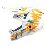 Casco Moto Hawk Zx7 Mx Cross Enduro Blanco Rpm