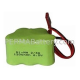 Bateria 6v 1200mah Ni-mh 2/3a Conector 