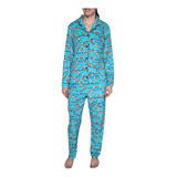 Pijama Abierta Botones Suave Polar Ligero Mujer Deborah 5318
