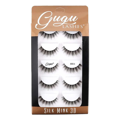 Extensiones de Pestañas 3D Gugu Lashes Silk Mink Negro 5 Pares | MercadoLibre